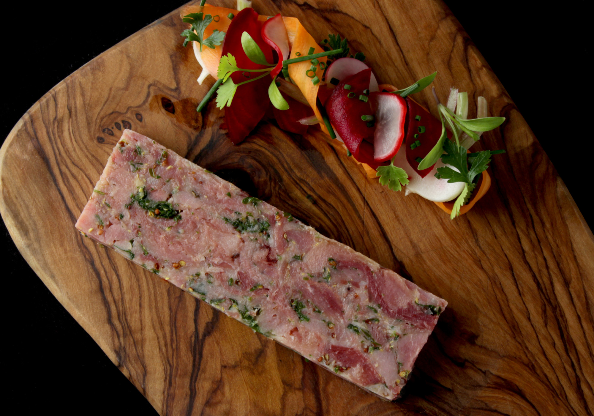 Ham Hock with Parsley & Mustard Terrine Pickled Baby Veg Little and Cull