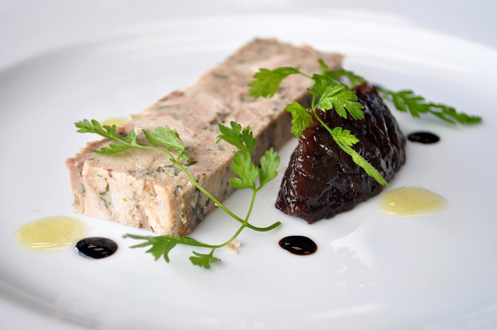 Chicken and Duck with Red Onion Marmalade Terrine - Little and Cull